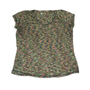 Xersion Womens XL Multicolor Short Sleeve V-Neck T-Shirt